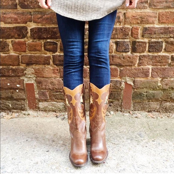 Free People Shoes - Leather Boho Western Cowboy Boots